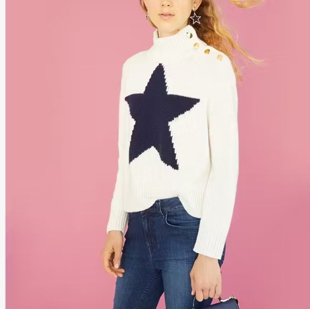 Kate Spade Star Turtleneck Sweater Size Large